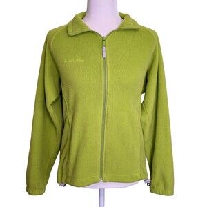 Columbia Women's Avocado Green Fleece Gorpcore Outdoor Hiking Layer Jacket Sz Sm